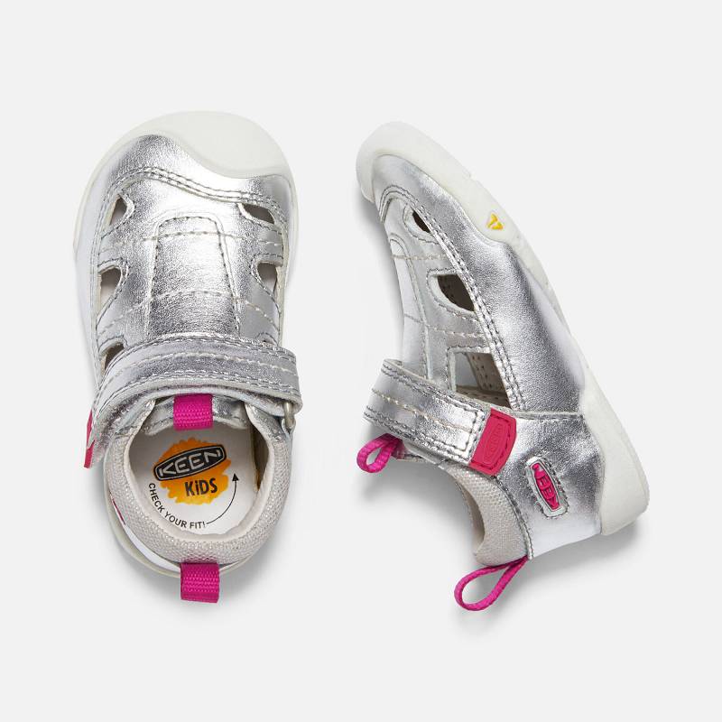 Keen Pep Fisherman Baby Sandalen Kinder DE-71524 Silver/Vivacious - Keen Kinderschuhe Silber